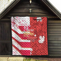 Canada and Japan Rugby Custom Quilt Canucks Brave Blossoms Together Pacific - Polynesian Pride