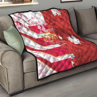 Canada and Japan Rugby Custom Quilt Canucks Brave Blossoms Together Pacific - Polynesian Pride