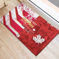 Canada and Japan Rugby Custom Rubber Doormat Canucks Brave Blossoms Together Pacific - Polynesian Pride