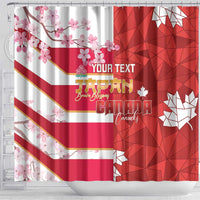 Canada and Japan Rugby Custom Shower Curtain Canucks Brave Blossoms Together Pacific - Polynesian Pride