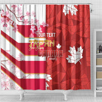 Canada and Japan Rugby Custom Shower Curtain Canucks Brave Blossoms Together Pacific - Polynesian Pride