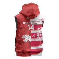 Canada and Japan Rugby Custom Sleeveless Zip Hoodie Canucks Brave Blossoms Together Pacific LT14 - Polynesian Pride
