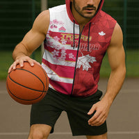 Canada and Japan Rugby Custom Sleeveless Zip Hoodie Canucks Brave Blossoms Together Pacific LT14 - Polynesian Pride