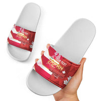 Canada and Japan Rugby Custom Slide Sandals Canucks Brave Blossoms Together Pacific - Polynesian Pride