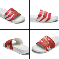 Canada and Japan Rugby Custom Slide Sandals Canucks Brave Blossoms Together Pacific - Polynesian Pride