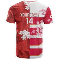 Canada and Japan Rugby Custom T Shirt Canucks Brave Blossoms Together Pacific - Polynesian Pride