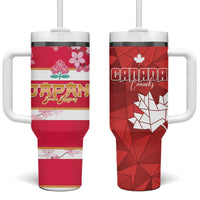 Canada and Japan Rugby Tumbler With Handle Canucks Brave Blossoms Together Pacific - Polynesian Pride