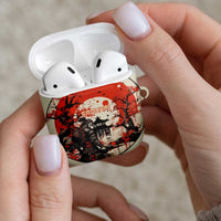 Samurai Warrior Japan AirPods Case Red-blossomed Tree Classic Japanese Stylized - Polynesian Pride
