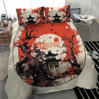 Samurai Warrior Japan Bedding Set Red-blossomed Tree Classic Japanese Stylized - Polynesian Pride