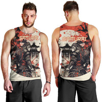 Samurai Warrior Japan Men Tank Top Red-blossomed Tree Classic Japanese Stylized - Polynesian Pride
