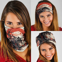Samurai Warrior Japan Neck Gaiter Red-blossomed Tree Classic Japanese Stylized - Polynesian Pride