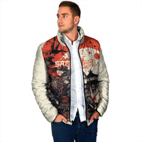 Samurai Warrior Japan Padded Jacket Red-blossomed Tree Classic Japanese Stylized - Polynesian Pride