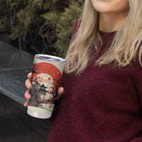 Samurai Warrior Japan Tumbler Cup Red-blossomed Tree Classic Japanese Stylized - Polynesian Pride