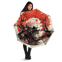Samurai Warrior Japan Umbrella Red-blossomed Tree Classic Japanese Stylized LT14 - Polynesian Pride