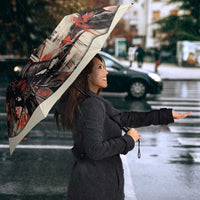 Samurai Warrior Japan Umbrella Red-blossomed Tree Classic Japanese Stylized LT14 - Polynesian Pride