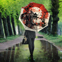 Samurai Warrior Japan Umbrella Red-blossomed Tree Classic Japanese Stylized LT14 - Polynesian Pride