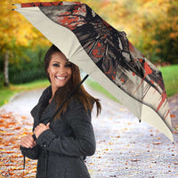 Samurai Warrior Japan Umbrella Red-blossomed Tree Classic Japanese Stylized LT14 - Polynesian Pride