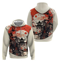 Samurai Warrior Japan Zip Hoodie Red-blossomed Tree Classic Japanese Stylized - Polynesian Pride