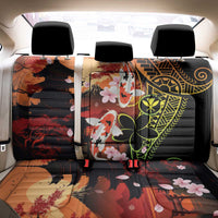 Hawaiian and Japanese Back Car Seat Cover Koi Fish With Kanaka Polynesian Tattoo - Polynesian Pride