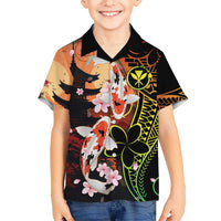 Hawaiian and Japanese Hawaiian Shirt Koi Fish With Kanaka Polynesian Tattoo - Polynesian Pride