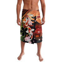 Hawaiian and Japanese Lavalava Koi Fish With Kanaka Polynesian Tattoo LT14 Black - Polynesian Pride