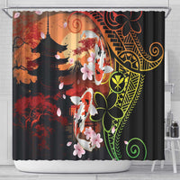 Hawaiian and Japanese Shower Curtain Koi Fish With Kanaka Polynesian Tattoo - Polynesian Pride