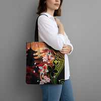 Hawaiian and Japanese Tote Bag Koi Fish With Kanaka Polynesian Tattoo - Polynesian Pride