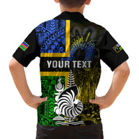 Personalised South Sea Islanders Family Matching Tank Maxi Dress and Hawaiian Shirt Kanakas With New Caledonia Coat Of Arms LT14 - Polynesian Pride