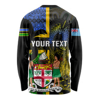 Personalised South Sea Islanders Long Sleeve Shirt Kanakas With Fiji Coat Of Arms LT14 - Polynesian Pride