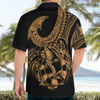 Polynesia Hawaiian Shirt Fish Hook Tattoo Go Fishing Polynesian Pattern Gold LT14 - Polynesian Pride