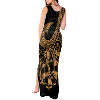 Polynesia Tank Maxi Dress Fish Hook Tattoo Go Fishing Polynesian Pattern Gold LT14 - Polynesian Pride