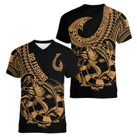 polynesia-women-v-neck-t-shirt-fish-hook-tattoo-go-fishing-polynesian-pattern-gold