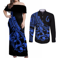 polynesia-couples-matching-off-shoulder-maxi-dress-and-long-sleeve-button-shirts-fish-hook-tattoo-go-fishing-polynesian-pattern-blue