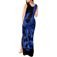 Polynesia Tank Maxi Dress Fish Hook Tattoo Go Fishing Polynesian Pattern Blue LT14 - Polynesian Pride