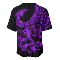 Polynesia Baseball Jersey Fish Hook Tattoo Go Fishing Polynesian Pattern Purple LT14 - Polynesian Pride