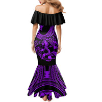 Polynesia Mermaid Dress Fish Hook Tattoo Go Fishing Polynesian Pattern Purple LT14 - Polynesian Pride