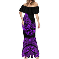 Polynesia Mermaid Dress Fish Hook Tattoo Go Fishing Polynesian Pattern Purple LT14 - Polynesian Pride