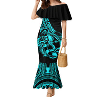 polynesia-family-matching-mermaid-dress-and-hawaiian-shirt-fish-hook-tattoo-go-fishing-polynesian-pattern-turquosie