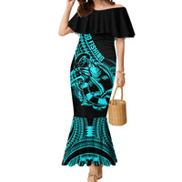 Polynesia Mermaid Dress Fish Hook Tattoo Go Fishing Polynesian Pattern Turquosie LT14 Women Turquoise - Polynesian Pride