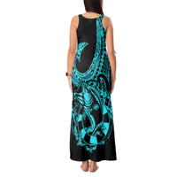 Polynesia Tank Maxi Dress Fish Hook Tattoo Go Fishing Polynesian Pattern Turquosie LT14 - Polynesian Pride