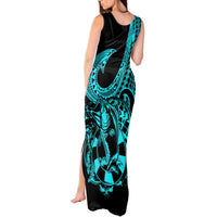 Polynesia Tank Maxi Dress Fish Hook Tattoo Go Fishing Polynesian Pattern Turquosie LT14 - Polynesian Pride