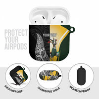 New Zealand and South Africa Rugby Custom AirPods Case Maori Silver Fern Springbok Together - Polynesian Pride