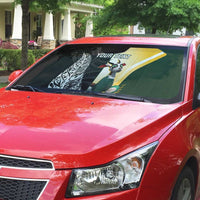 New Zealand and South Africa Rugby Custom Auto Sun Shade Maori Silver Fern Springbok Together - Polynesian Pride