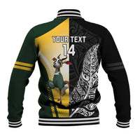 New Zealand and South Africa Rugby Custom Baseball Jacket Maori Silver Fern Springbok Together - Polynesian Pride
