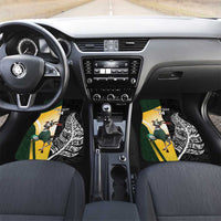 New Zealand and South Africa Rugby Custom Car Mats Maori Silver Fern Springbok Together - Polynesian Pride