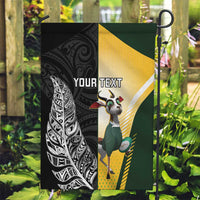 New Zealand and South Africa Rugby Custom Garden Flag Maori Silver Fern Springbok Together - Polynesian Pride