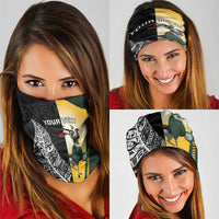 New Zealand and South Africa Rugby Custom Neck Gaiter Maori Silver Fern Springbok Together - Polynesian Pride