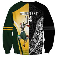 New Zealand and South Africa Rugby Custom Sweatshirt Maori Silver Fern Springbok Together - Polynesian Pride