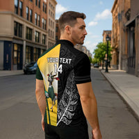 New Zealand and South Africa Rugby Custom Zipper Polo Shirt Maori Silver Fern Springbok Together - Polynesian Pride