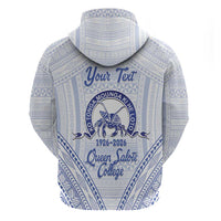 Queen Salote College 100 Years Personalized Hoodie Tonga QSC Heilala Lei White Ngatu Pattern LT14 - Polynesian Pride
